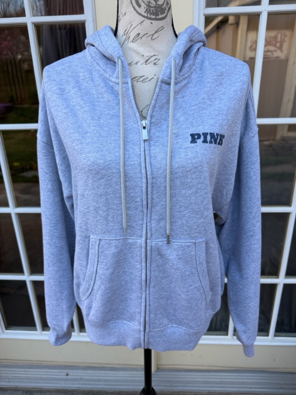 PINK Victoria's Secret Ivy Fleece Campus Full Zip Hoodie NWT